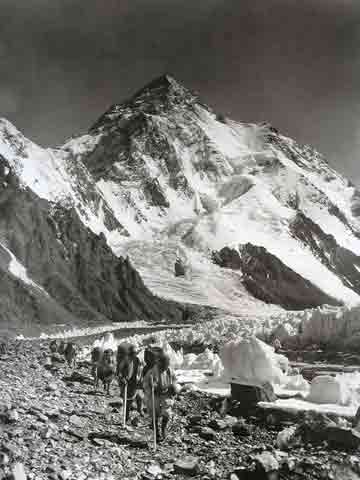 
K2 With Porters On Godwin Austen Glacier 1909 - Summit: Vittorio Sella book
